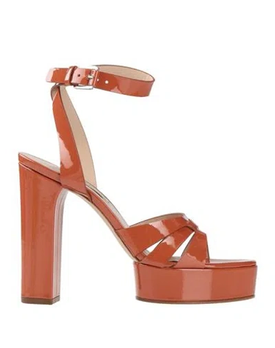 Casadei Woman Sandals Tan Size 7.5 Leather In Brown