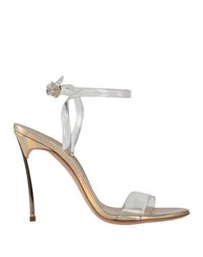 Casadei Woman Sandals Transparent Size 7.5 Plastic, Leather