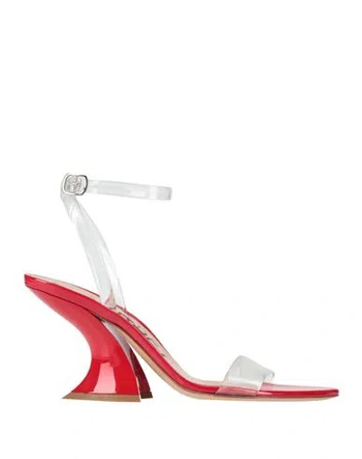 Casadei Woman Sandals Transparent Size 8 Rubber In Red