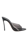 Casadei Transparent 105mm Heeled Mules In Transparent
