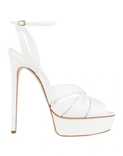 Casadei Woman Sandals White Size 10 Leather