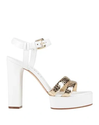 Casadei Woman Sandals White Size 10 Leather