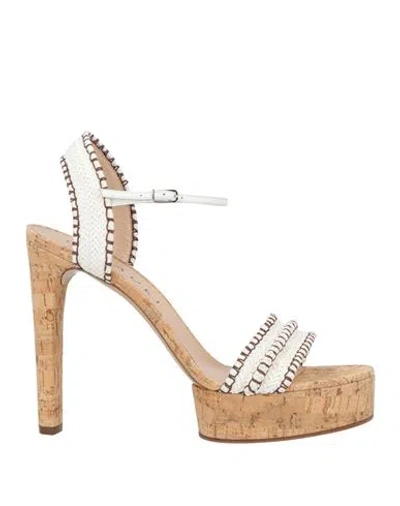 Casadei Woman Sandals White Size 11 Leather