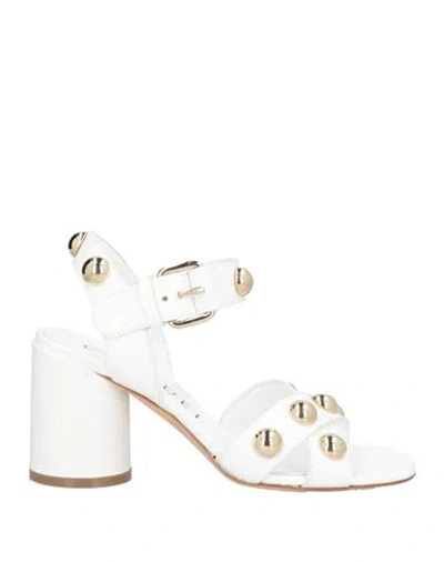 Casadei Woman Sandals White Size 6 Leather