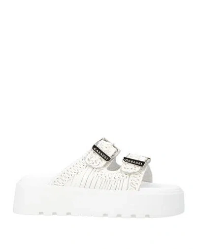 Casadei Woman Sandals White Size 7 Synthetisches Material In Multi