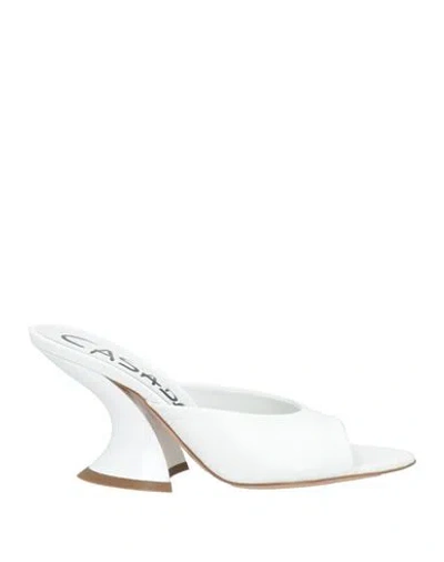 CASADEI CASADEI WOMAN SANDALS WHITE SIZE 7.5 LEATHER