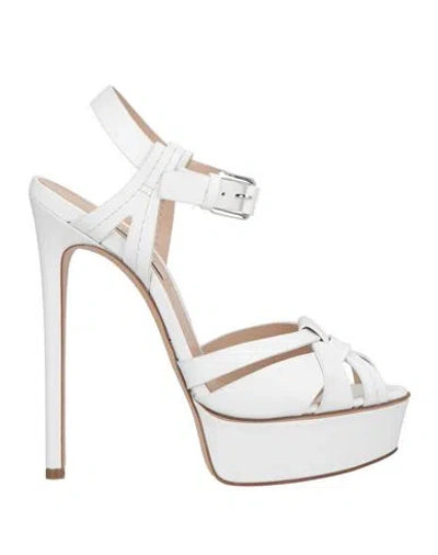 Casadei Woman Sandals White Size 7.5 Soft Leather