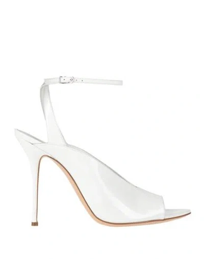 CASADEI CASADEI WOMAN SANDALS WHITE SIZE 8 LEATHER