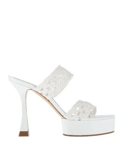 Casadei Woman Sandals White Size 8 Leather