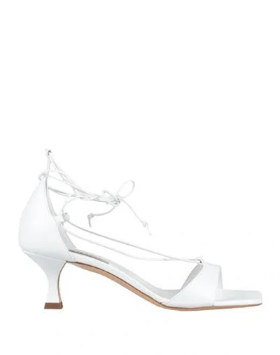 Casadei Woman Sandals White Size 8 Leather In Multi