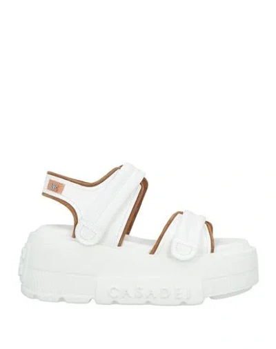 Casadei Woman Sandals White Size 8 Leather In Multi