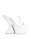 Casadei Woman Sandals White Size 8 Leather, Pvc - Polyvinyl Chloride In White
