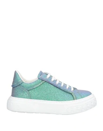 Casadei Woman Sneakers Azure Size 5 Textile Fibers In Blue