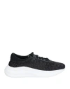 Casadei Mia Woven-design Leather Sneakers In Black