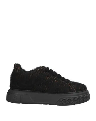 Casadei Woman Sneakers Black Size 8 Textile Fibers