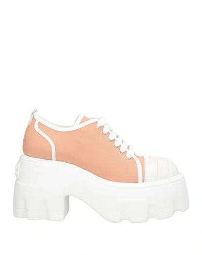 Casadei Woman Sneakers Blush Size 11 Textile Fibers, Synthetisches Material In Pink