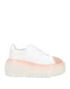 Casadei Low Top Sneakers With Contrast Platform Sole In Pink