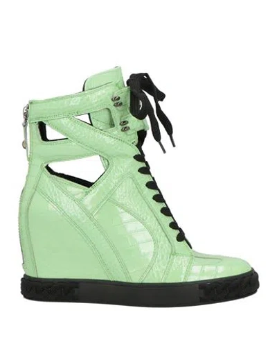 Casadei Woman Sneakers Light Green Size 8 Leather