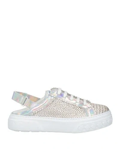 Casadei Woman Sneakers Silver Size 11 Leather