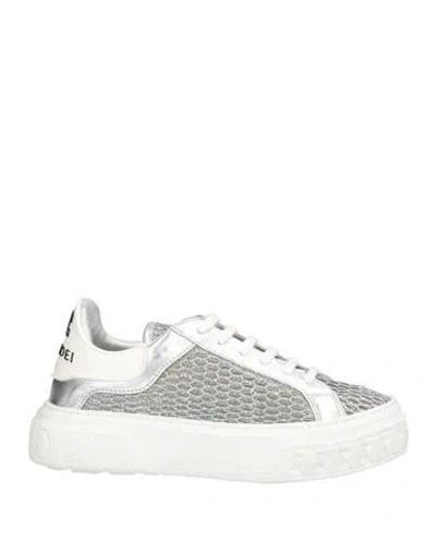Casadei Woman Sneakers Silver Size 7 Soft Leather