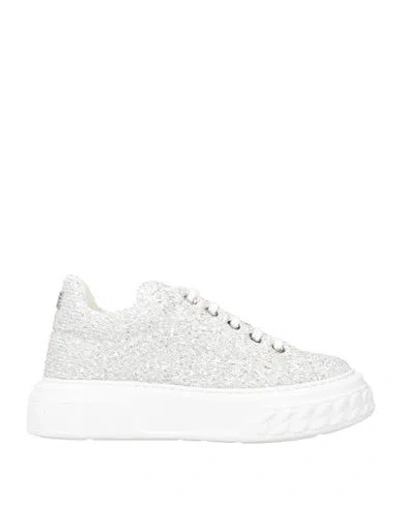 Casadei Woman Sneakers White Size 6 Textile Fibers In Multi
