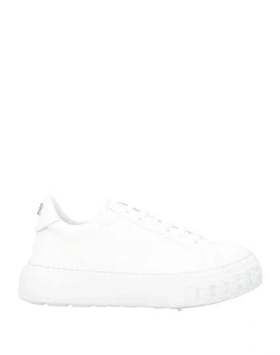 Casadei Woman Sneakers White Size 7.5 Leather