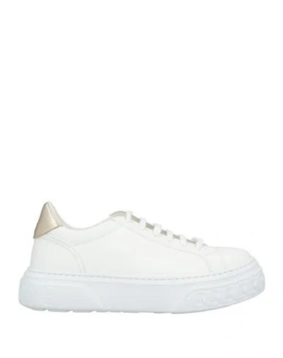 Casadei Woman Sneakers White Size 7.5 Leather