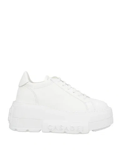 CASADEI CASADEI WOMAN SNEAKERS WHITE SIZE 8 LEATHER