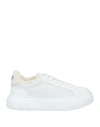 Casadei Chunky Sole Leather Sneakers In White