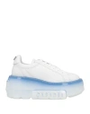 Casadei Nexus Leather Platform Sneakers In White
