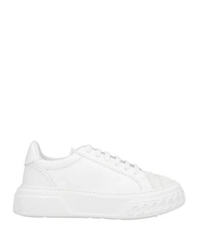 Casadei Woman Sneakers White Size 8 Leather
