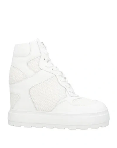 Casadei High-top Leather Sneakers In White