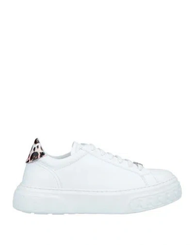 Casadei Woman Sneakers White Size 8 Soft Leather
