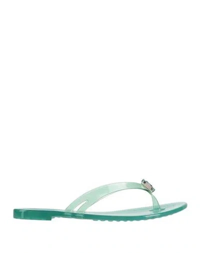 Casadei Woman Thong Sandal Green Size 6 Plastic
