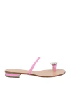 Casadei Woman Thong Sandal Pink Size 5 Leather In Pink