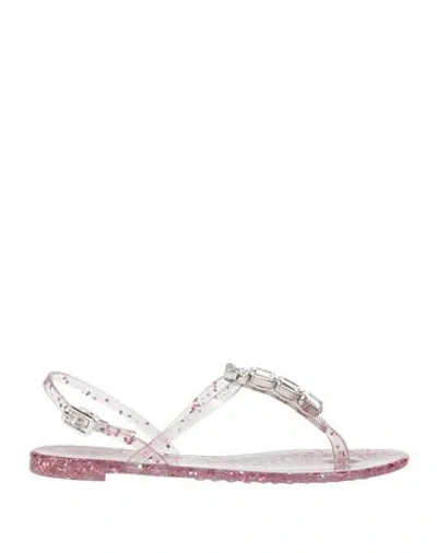 Casadei Woman Thong Sandal Pink Size 8 Pvc - Polyvinyl Chloride