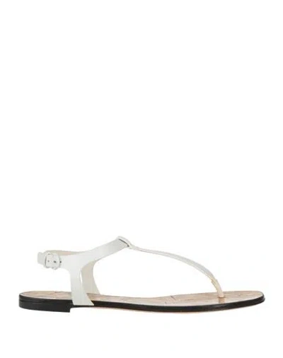 Casadei Woman Thong Sandal White Size 8 Leather