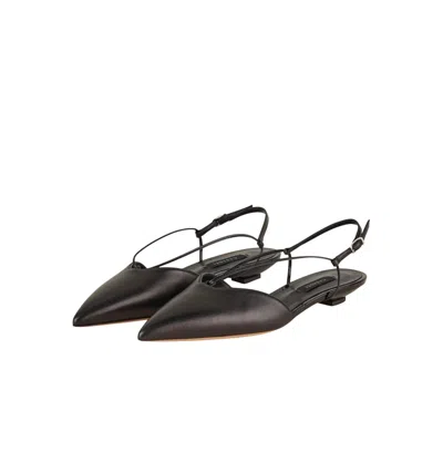 Casadei Women Ballerina Leather Pointed Flat In Black