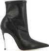 Casadei "lab Blade" Leather Ankle Boots In Black