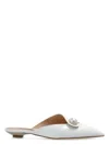 Casadei Blade Pointed Toe Mules In White