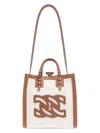 Casadei Women's Canvas And Leather Tote Bag In Leather Brown