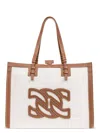 Casadei Women's Canvas And Leather Tote Bag In Leather Brown