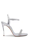 Casadei Embellished Metallic Open Toe Sandals In Silver