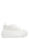 Casadei White Platform Sneakers Interwoven Design In Polyurethane Woman In White