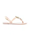 Casadei Crystal-embellished Jelly Sandals In Beige