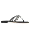 Casadei Embellished Fabric Labuan Thong Slippers In Black