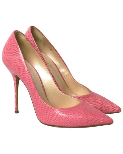 Pre-owned Casadei Women's Leather Pointed Stiletto Heel (authentic Pre-loved) In Pink