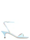 Casadei Minorca Leather Sandals In Light Blue
