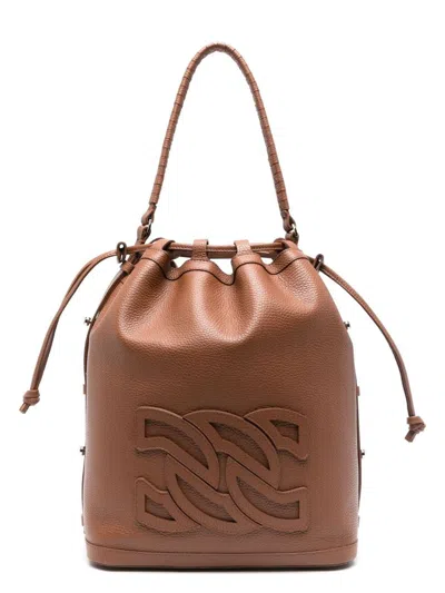 CASADEI WOMEN'S VOYAGE LEATHER BUCKET BAG