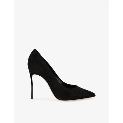 Casadei Womens Black Blade 105 Suede Pumps Eur 39 / 6 Uk